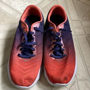 HOKA One One Men’s Size 10 Mach 2 Running Shoe Blue/Orange PROFLY Mesh